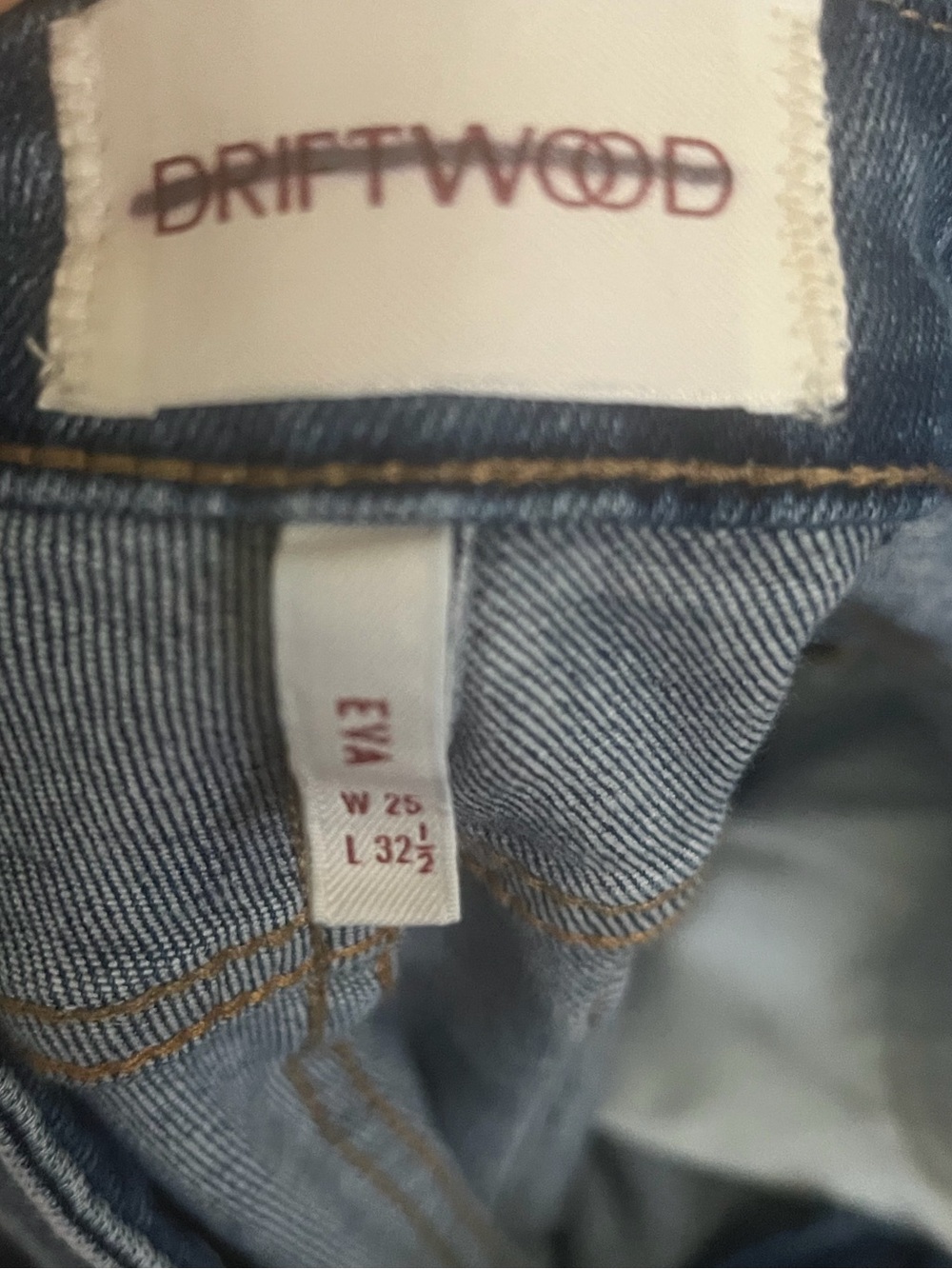 DRIFTWOOD Light Blue Flare Jeans with Red & Green Embroidered Roses & Hearts - Picture 4 of 4